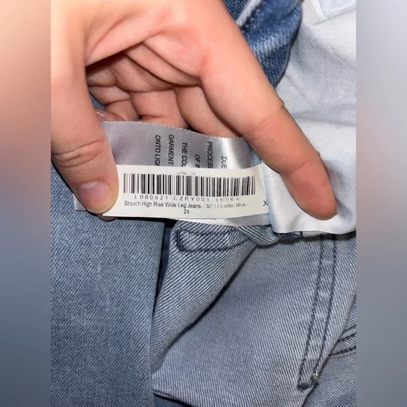 QUINCE Bella Stretch Wide Leg Jeans Frosted Blue Wash Sz 28 Quiet Luxury - Picture 6 of 6